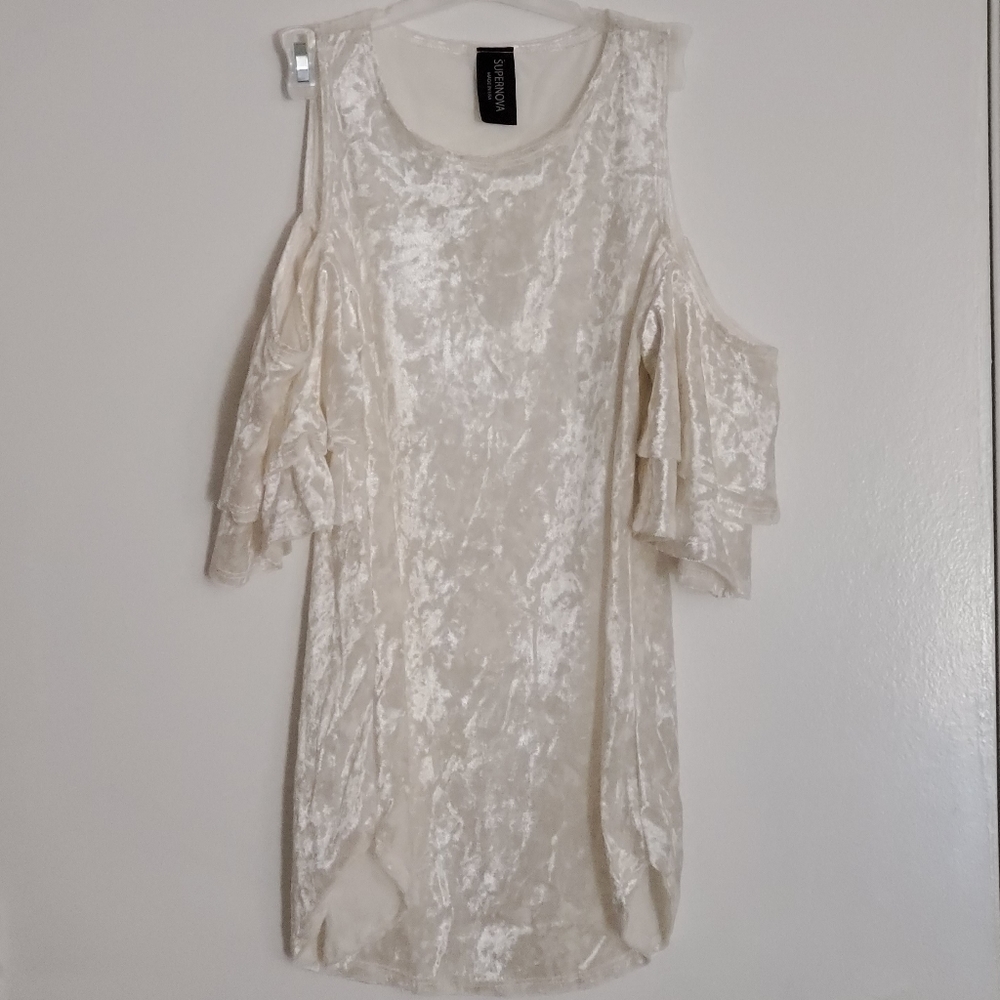 SUPERNOVA WHITE WOMEN BLOUSE SZ M